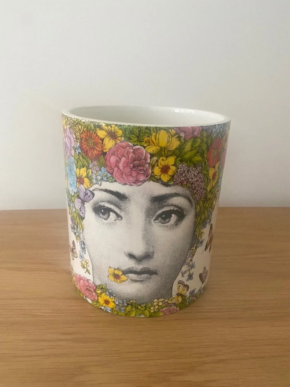 Fornasetti candle (candle used) approx 6.5 x 6 inches perfect condition